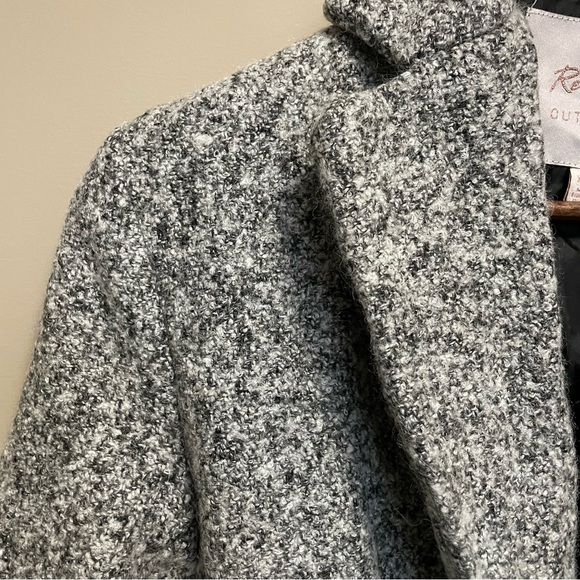 Revamped Vintage Y2K Heathered Gray Wool Blend Belted Trench Coat Women’s XS - Picture 3 of 11